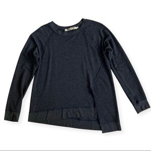 Michael Stars dark blue long sleeve sweat shirt asymmetrical split hem Size S
